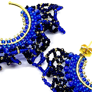 Nando Medina, Curly Blue Crest Earrings. Fashion Jewelry Design