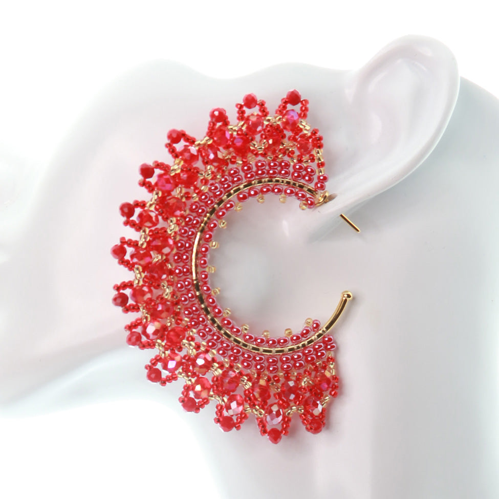 Nando Medina, Red Fantasy Earrings. Fashion Jewelry Design