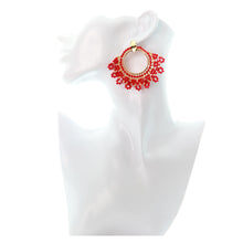 Nando Medina, Matte Red Monstrance Earrings. Fashion Jewelry Design