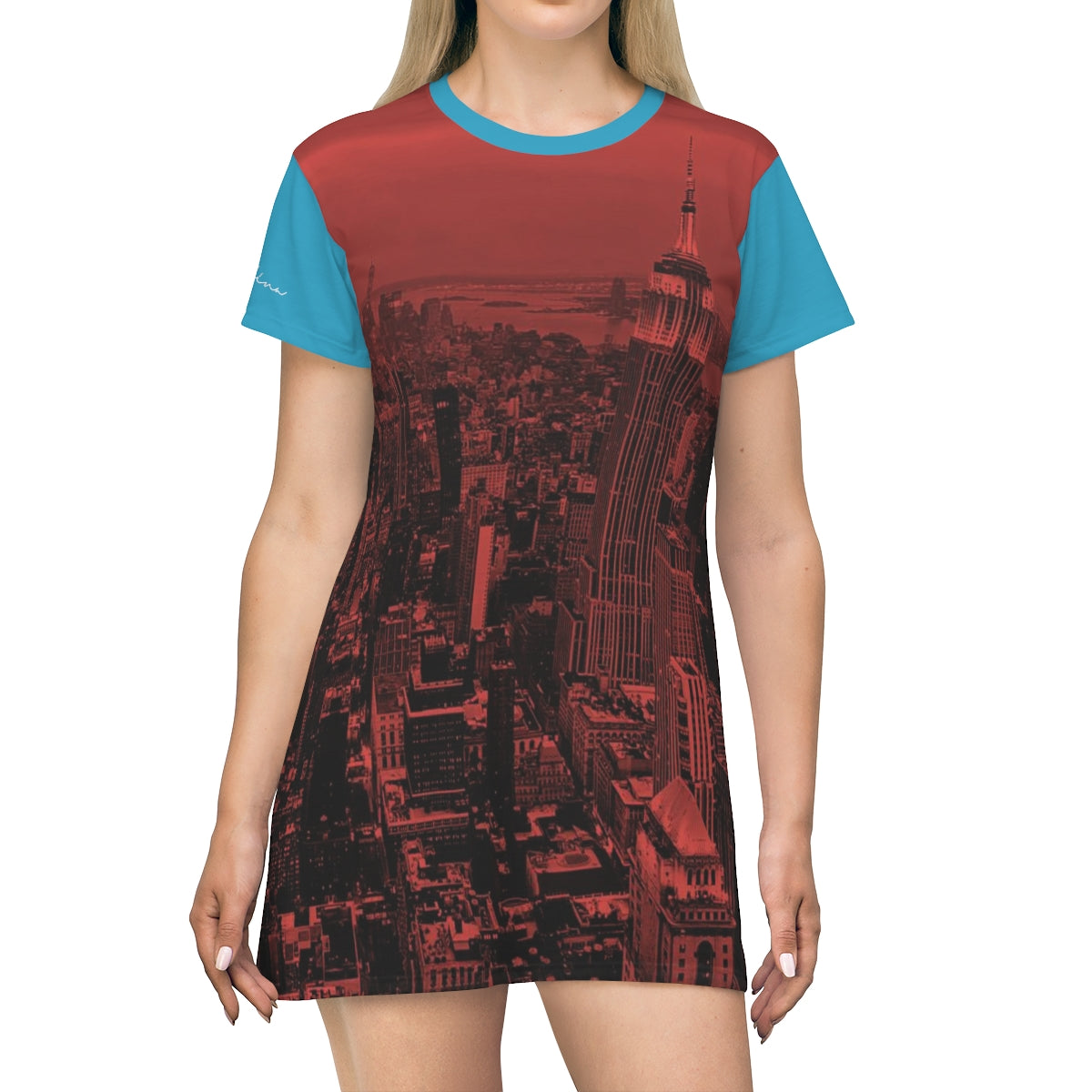 Shirtdress, Turquoise-Red NYC View