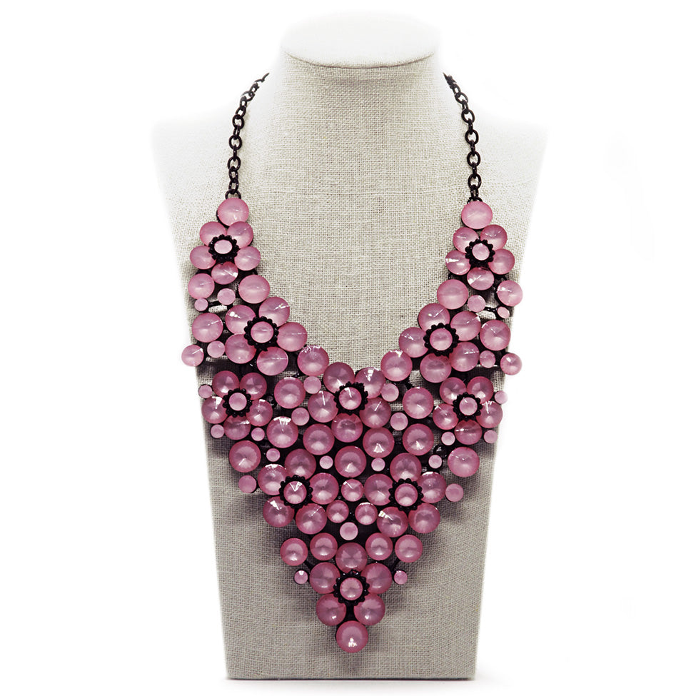 Seducción: Ambrosini Pink Glass Necklace. Fashion Jewelry by Nando Medina