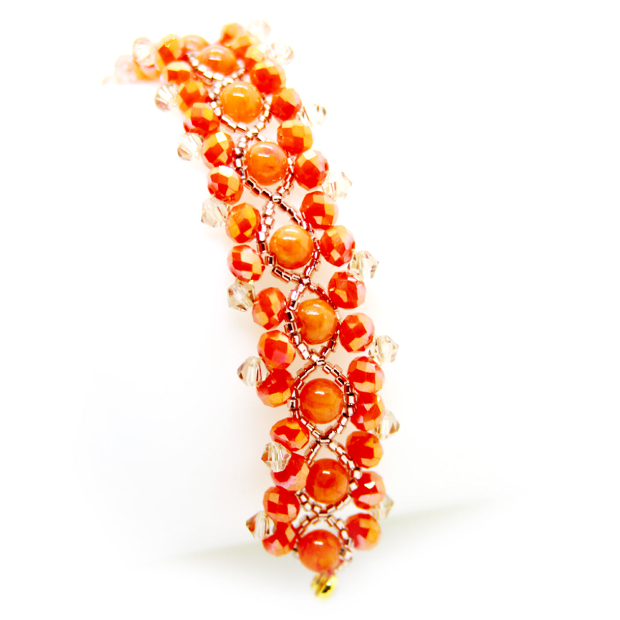 Helios: Orange Faceted Beads Bracelet