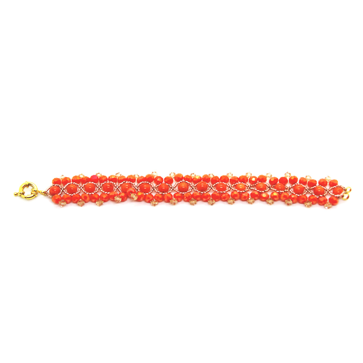 Helios: Orange Faceted Beads Bracelet