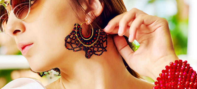 Nando Medina, earrings and bracelet. Fashion Design Jewerly