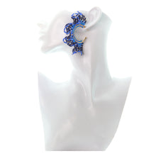 Nando Medina, Curly Blue Crest Earrings. Fashion Jewelry Design