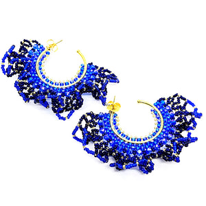 Nando Medina, Curly Blue Crest Earrings. Fashion Jewelry Design