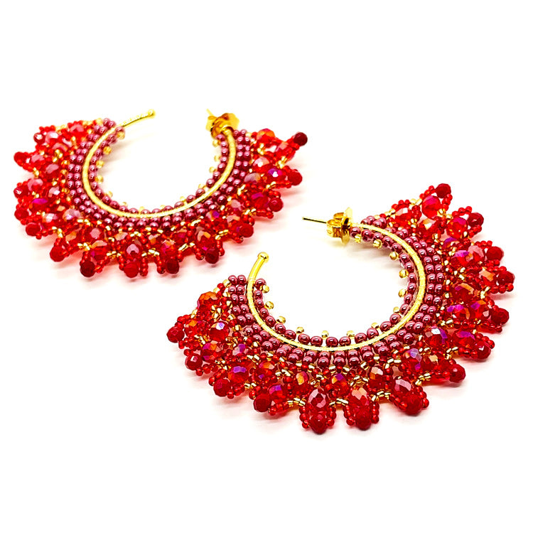 Nando Medina, Red Fantasy Earrings. Fashion Jewelry Design