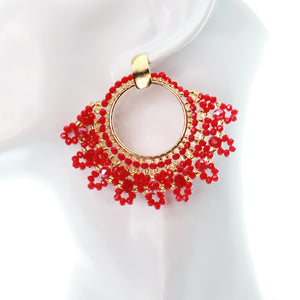 Nando Medina, Matte Red Monstrance Earrings. Fashion Jewelry Design