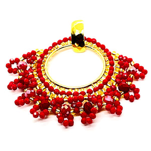 Nando Medina, Matte Red Monstrance Earrings. Fashion Jewelry Design