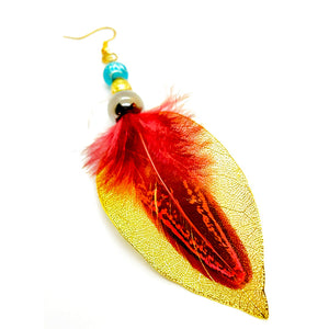 Nando Medina, Gaitana Feather Leaf Earrings. Fashion Jewelry Design
