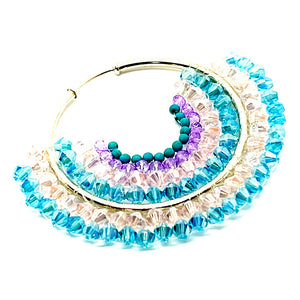 Nando Medina, Turquoise crystal earrings. Fashion Jewelry Design