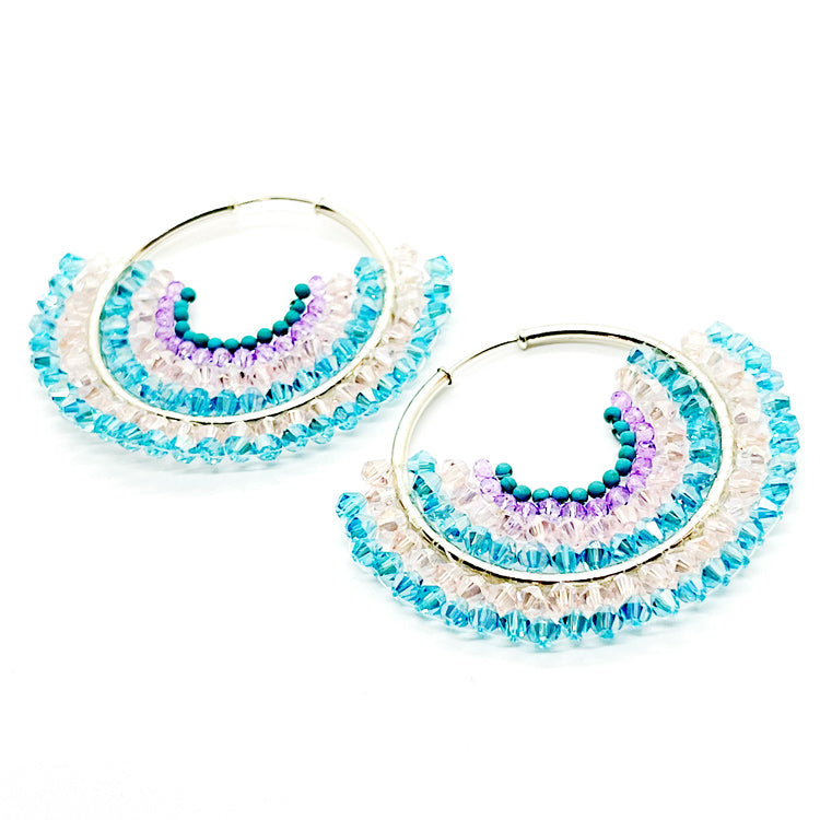 Nando Medina, Turquoise crystal earrings. Fashion Jewelry Design