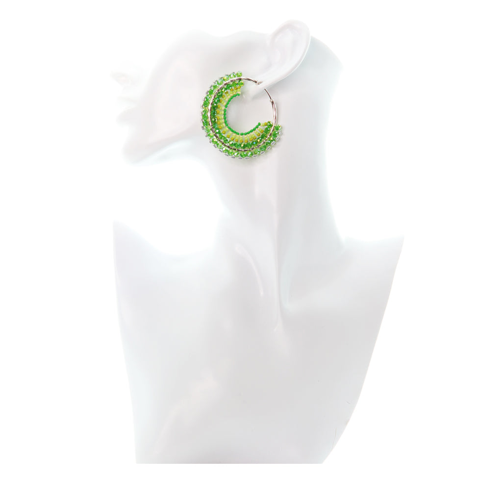Nando Medina Earrings: Emerald Green Rondelle - Libia Collection