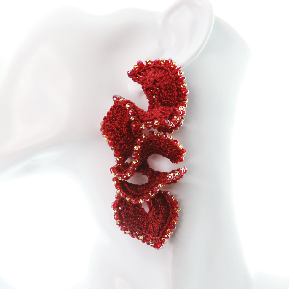 Nando Medina, Scarlett Spiral Crochet Earrings. Fashion Jewelry Design
