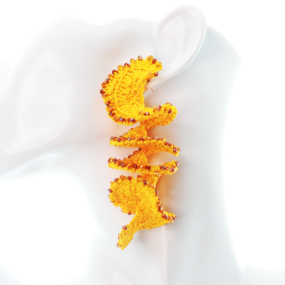 Nando Medina, Yellow Spiral Crochet. Fashion Jewelry Design