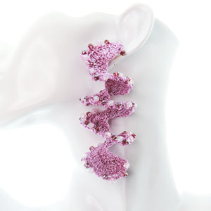 Nando Medina, Light Purple Spiral Crochet Earrings. Fashion Jewelry Design