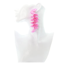 Nando Medina, Pink Spiral Crochet Earrings. Fashion Jewelry Design