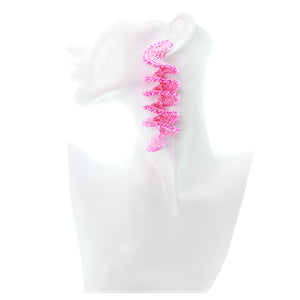 Nando Medina, Pink Spiral Crochet Earrings. Fashion Jewelry Design