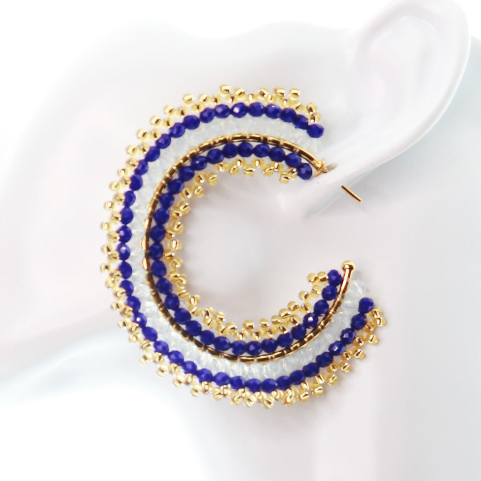 Nando Medina Earrings: Clear Blue - Libia Collection