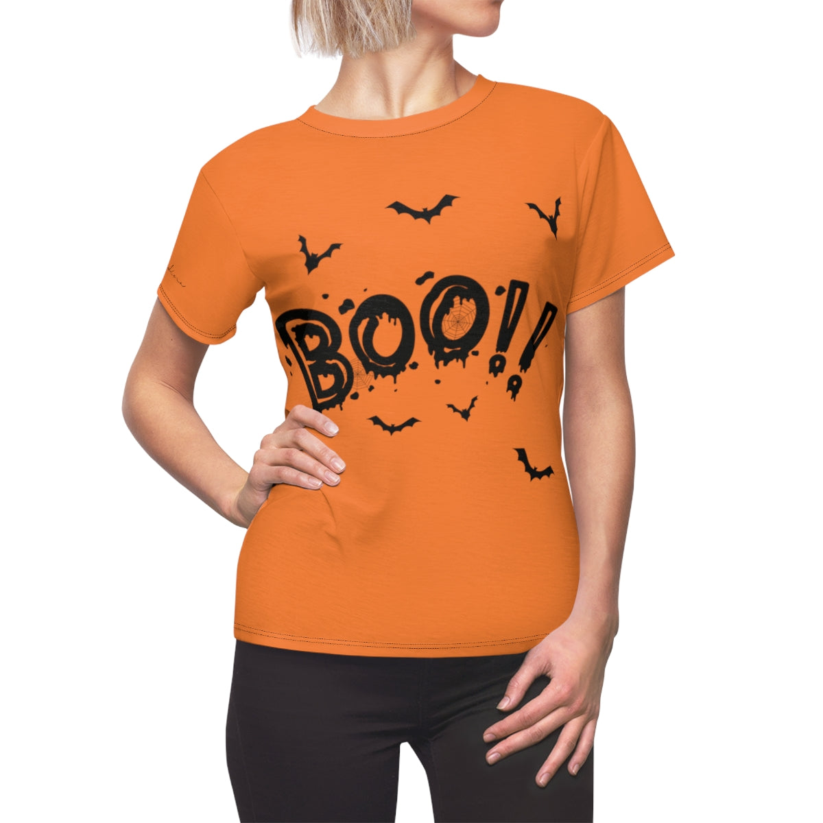 T-Shirt, Orange Boo Bat Motive