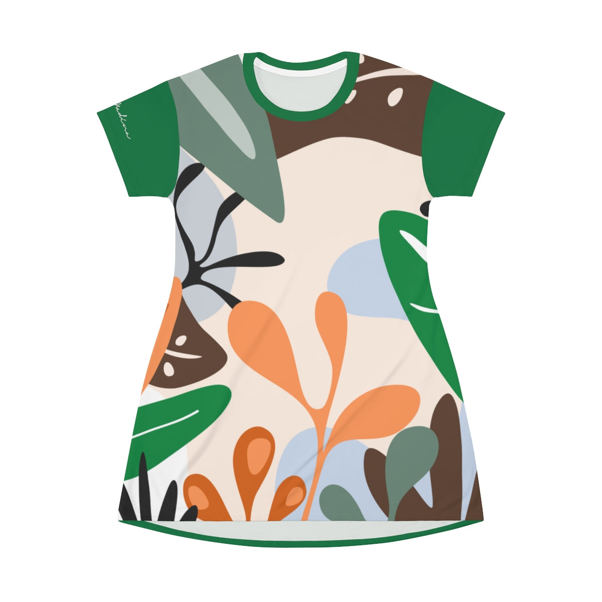 Shirtdress, Dark Green Foliage Motive