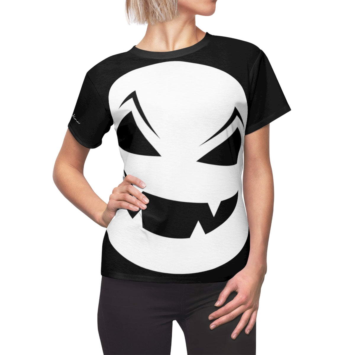 T-Shirt, Black Angry Pumpkin Face
