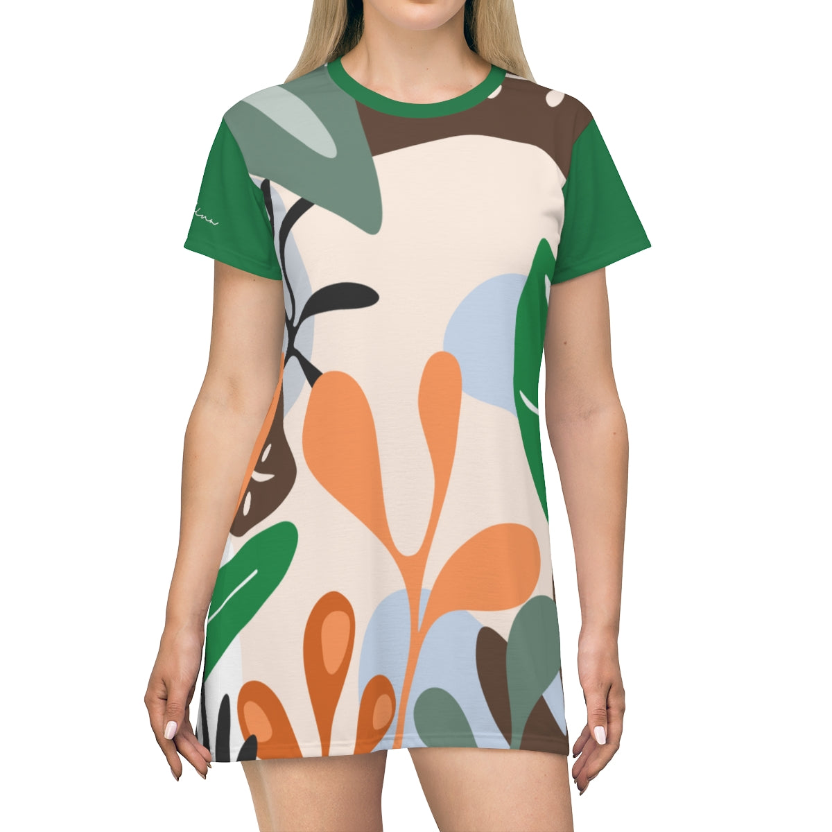 Shirtdress, Dark Green Foliage Motive