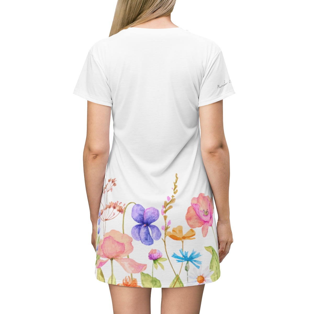 Shirtdress, White Garden