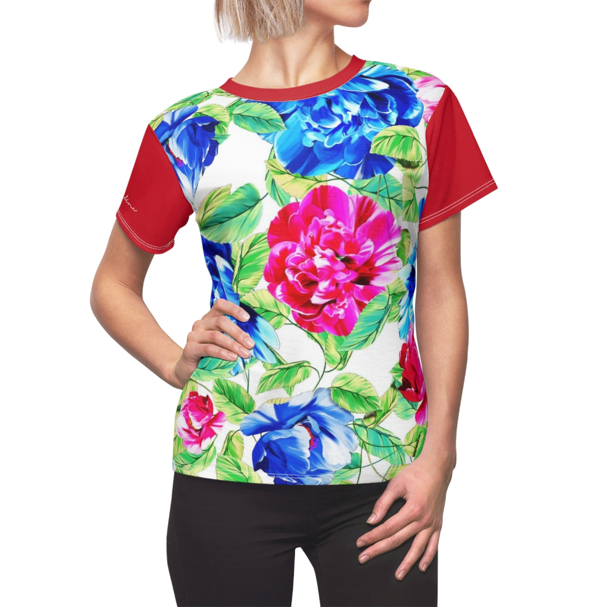 T-Shirt, Red Floral Look