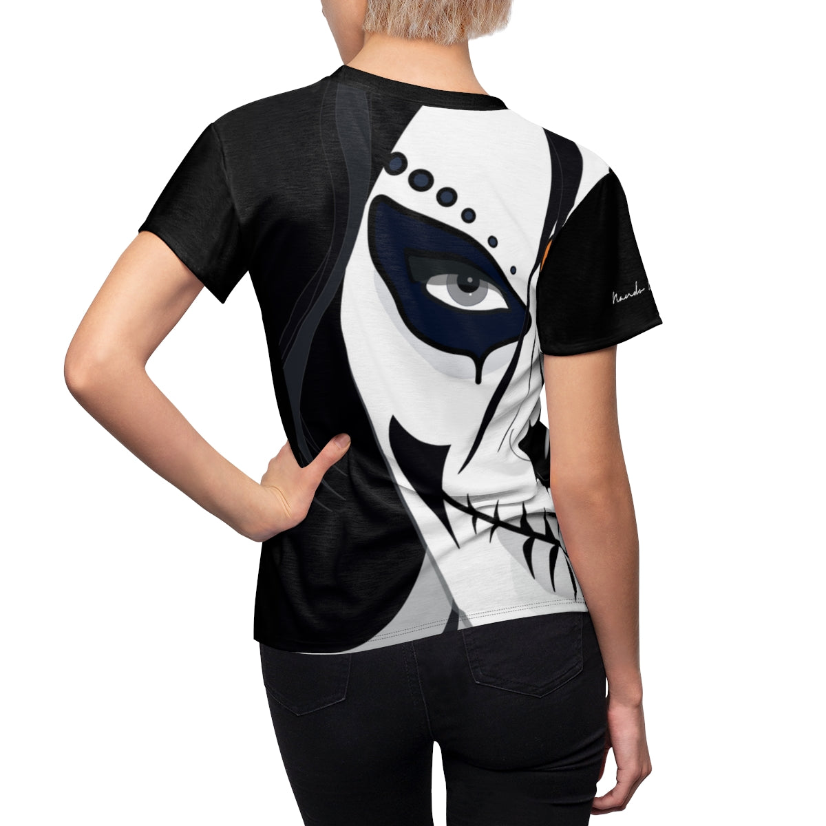 T-Shirt, Black Calaca Face Motive