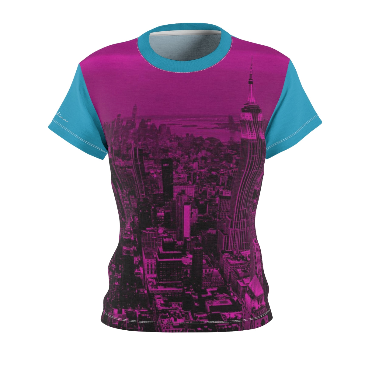 T-Shirt, Turquoise Pink NYC