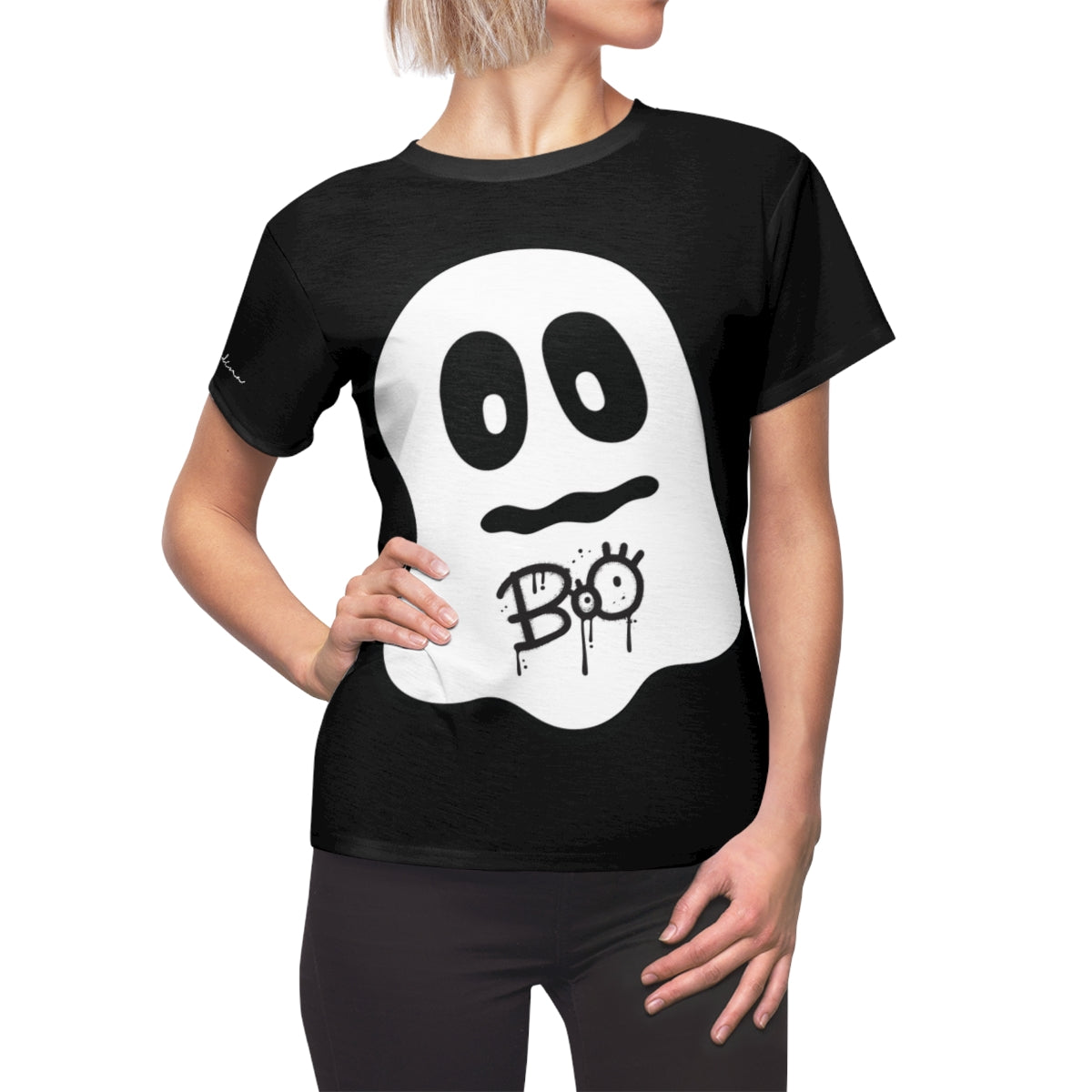 T-Shirt, Black Baby Ghost Boo Motive