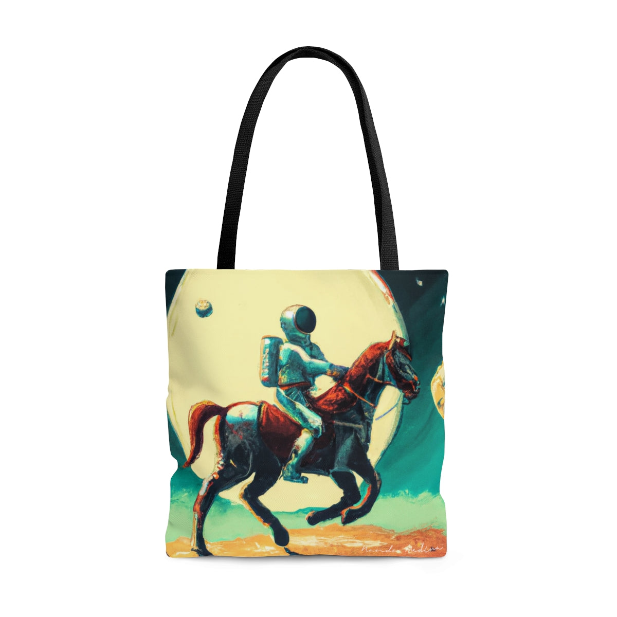 Tote Bag, Riding Moon Astronaut