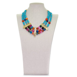 Multicolor Faceted Agate Beads and the Turquoise Marble Greek Beads, by Nando Medina