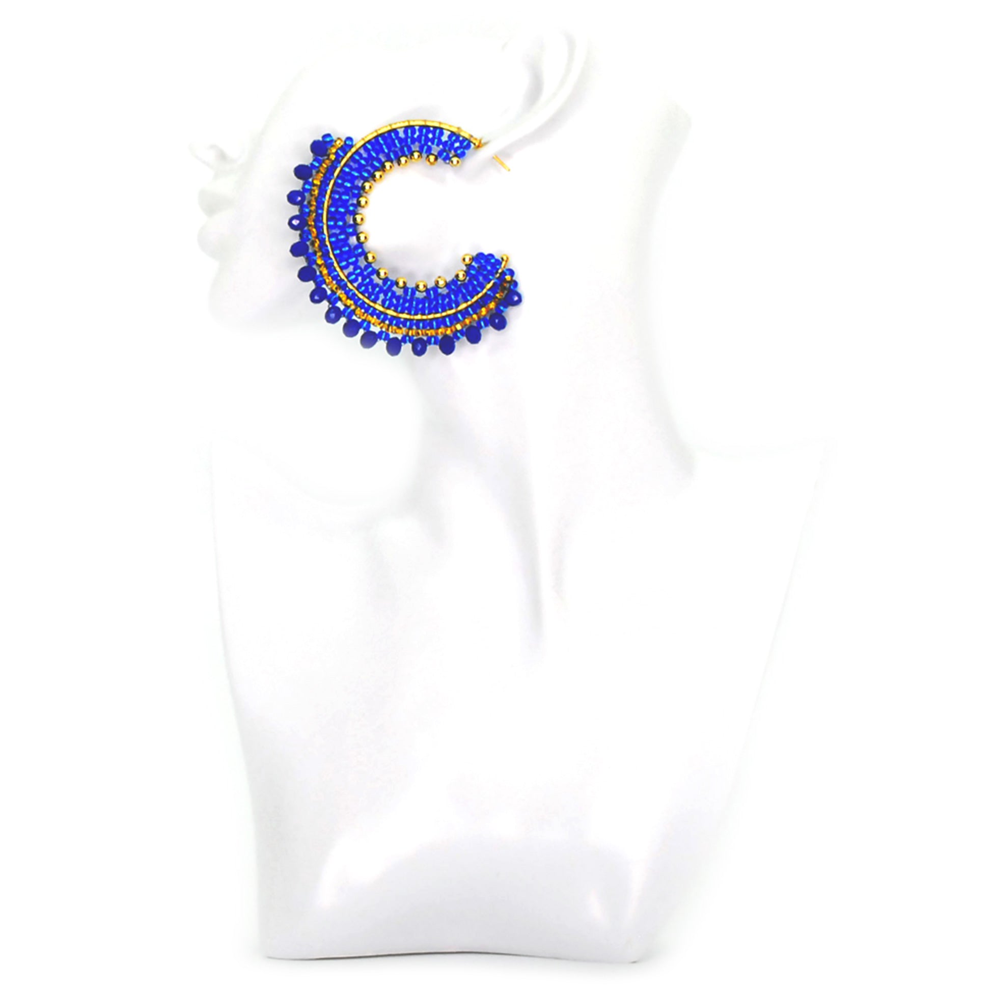 Nando Medina Earrings: Metallic Blue Rondelle - Libia Collection