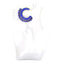 Nando Medina Earrings: Metallic Blue Rondelle - Libia Collection