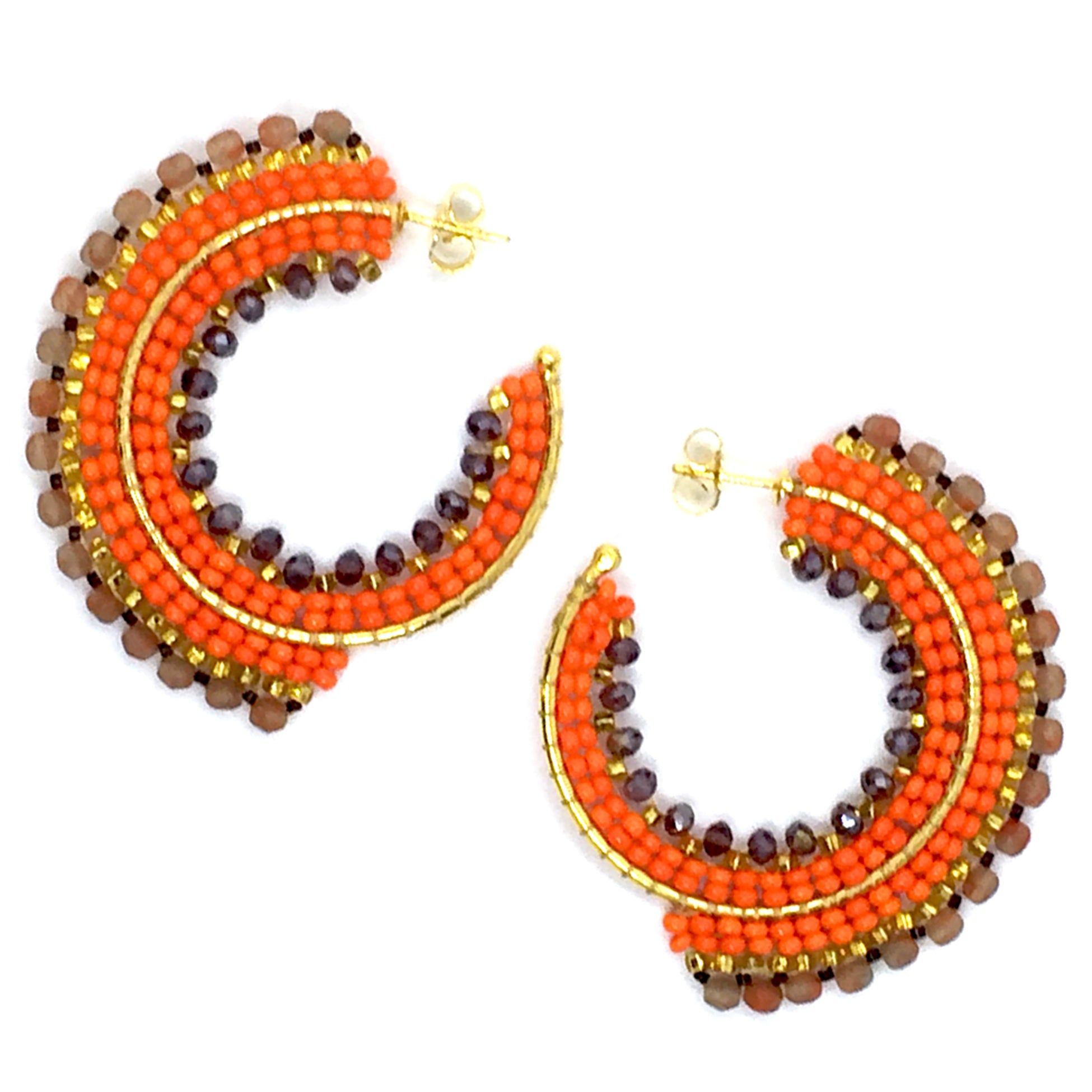 Nando Medina Earrings: Mandarine Rondelle - Libia Collection