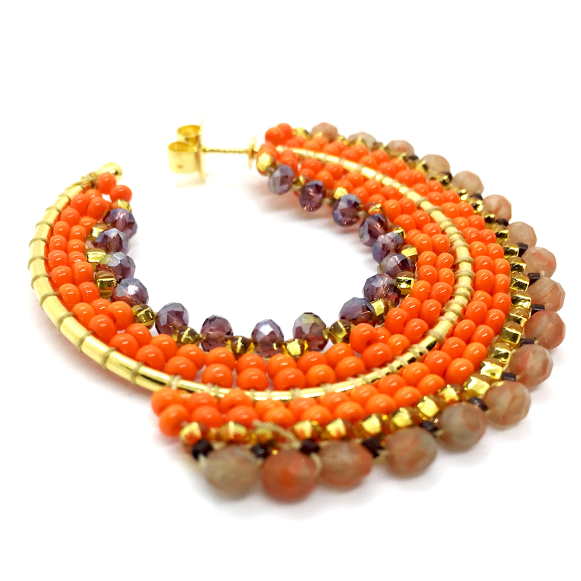 Nando Medina Earrings: Mandarine Rondelle - Libia Collection