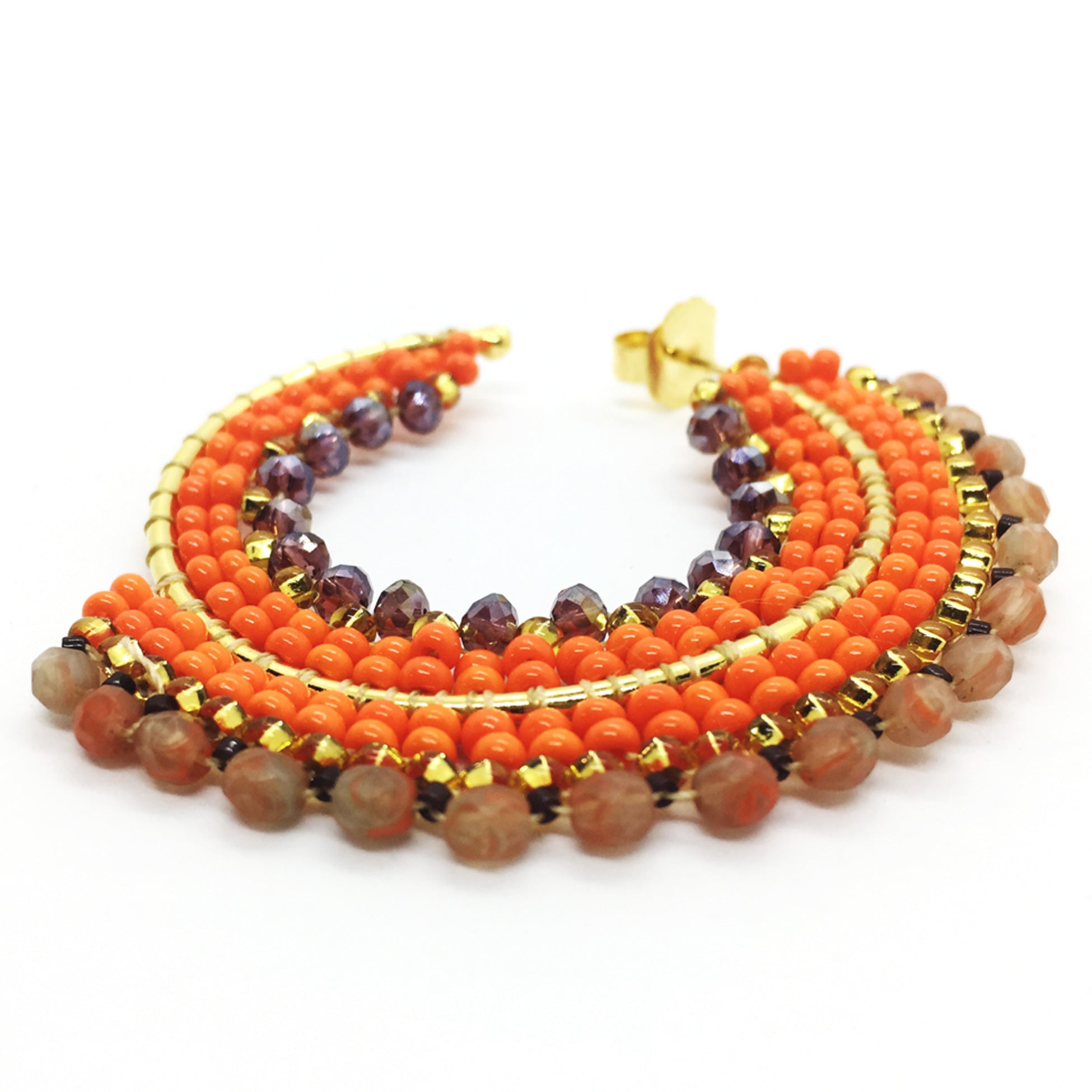 Nando Medina Earrings: Mandarine Rondelle - Libia Collection