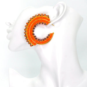 Nando Medina Earrings: Mandarine Rondelle - Libia Collection
