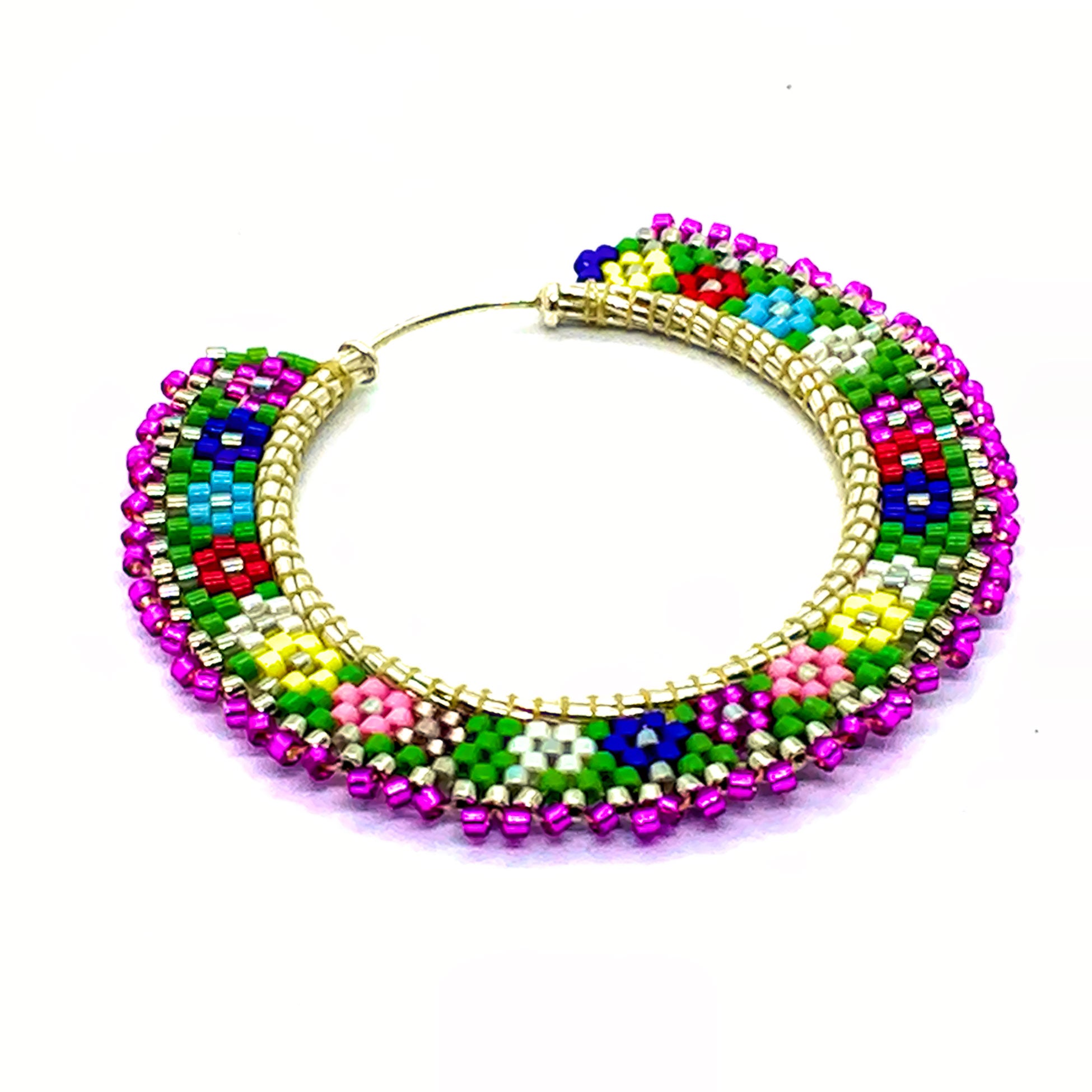 Libia: Multicolor Carnaval Miyuki Earrings by Nando Medina