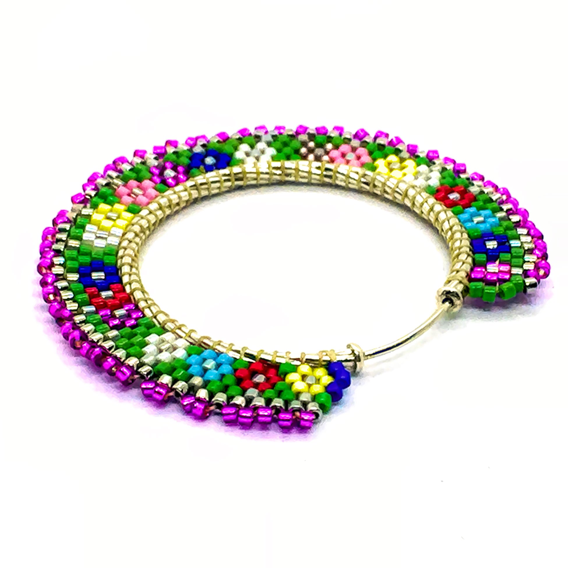 Libia: Multicolor Carnaval Miyuki Earrings by Nando Medina