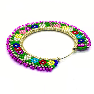 Libia: Multicolor Carnaval Miyuki Earrings by Nando Medina