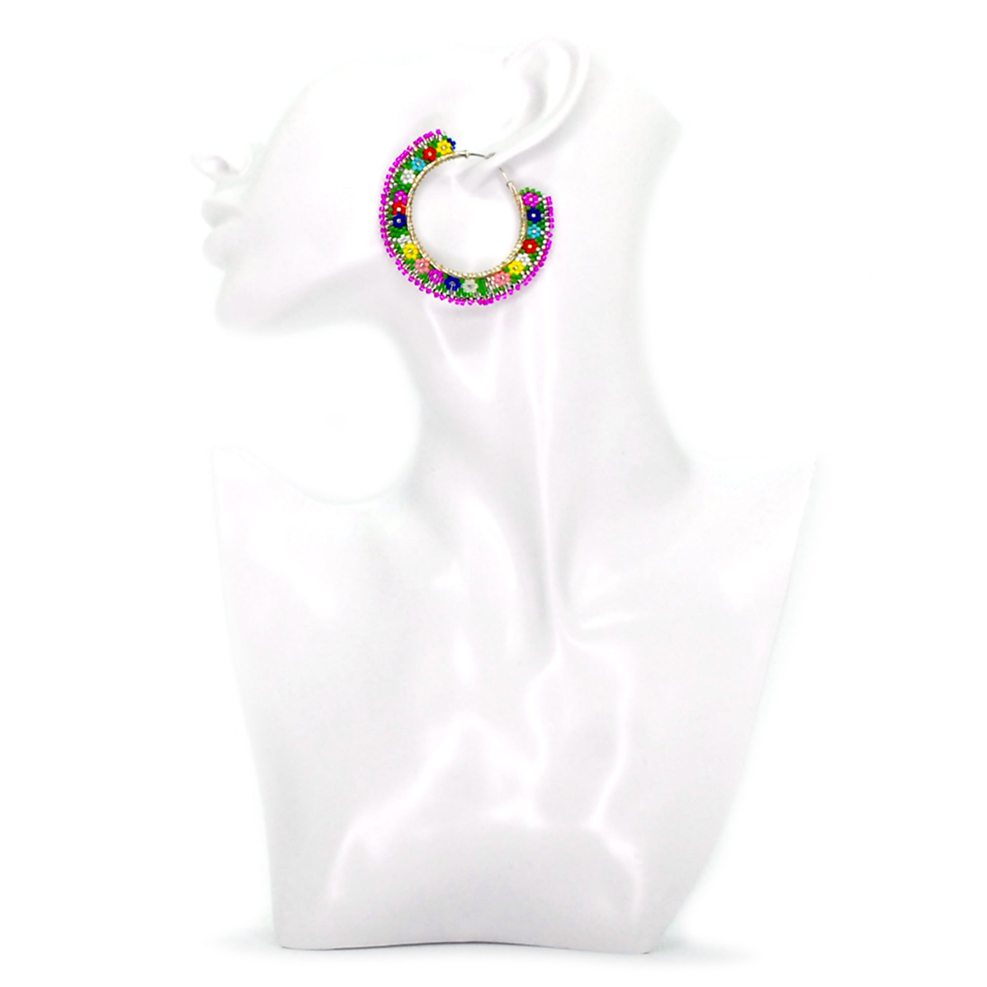 Libia: Multicolor Carnaval Miyuki Earrings by Nando Medina