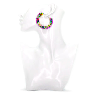Libia: Multicolor Carnaval Miyuki Earrings by Nando Medina
