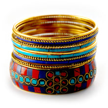 Iris: Sophia, Assorted Bangle Bracelet. Fashion Jewelry by Nando Medina