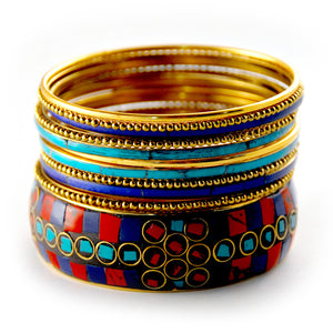 Iris: Sophia, Assorted Bangle Bracelet. Fashion Jewelry by Nando Medina