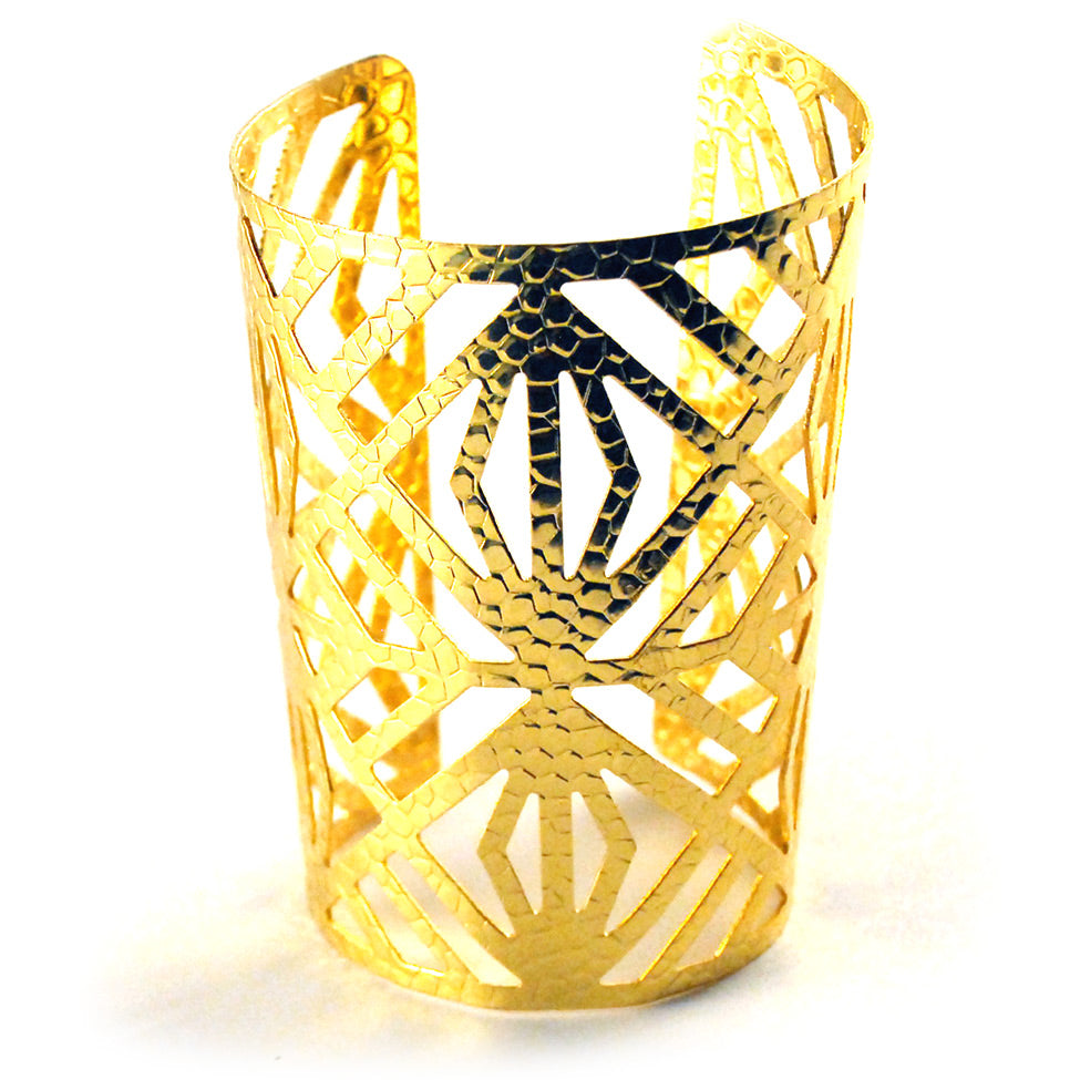 Helios: Hera Filigree Design Cuff Bracelet. Fashion Jewelry by Nando Medina