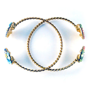 Iris: Persephone Spring Crystal Open Bracelet. Fashion Jewelry by Nando Medina