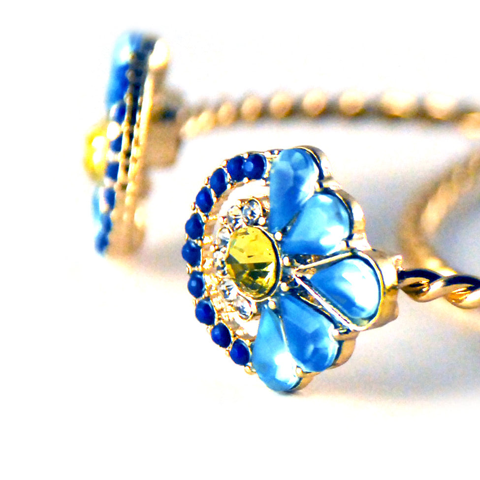 Iris: Persephone Spring Crystal Open Bracelet. Fashion Jewelry by Nando Medina